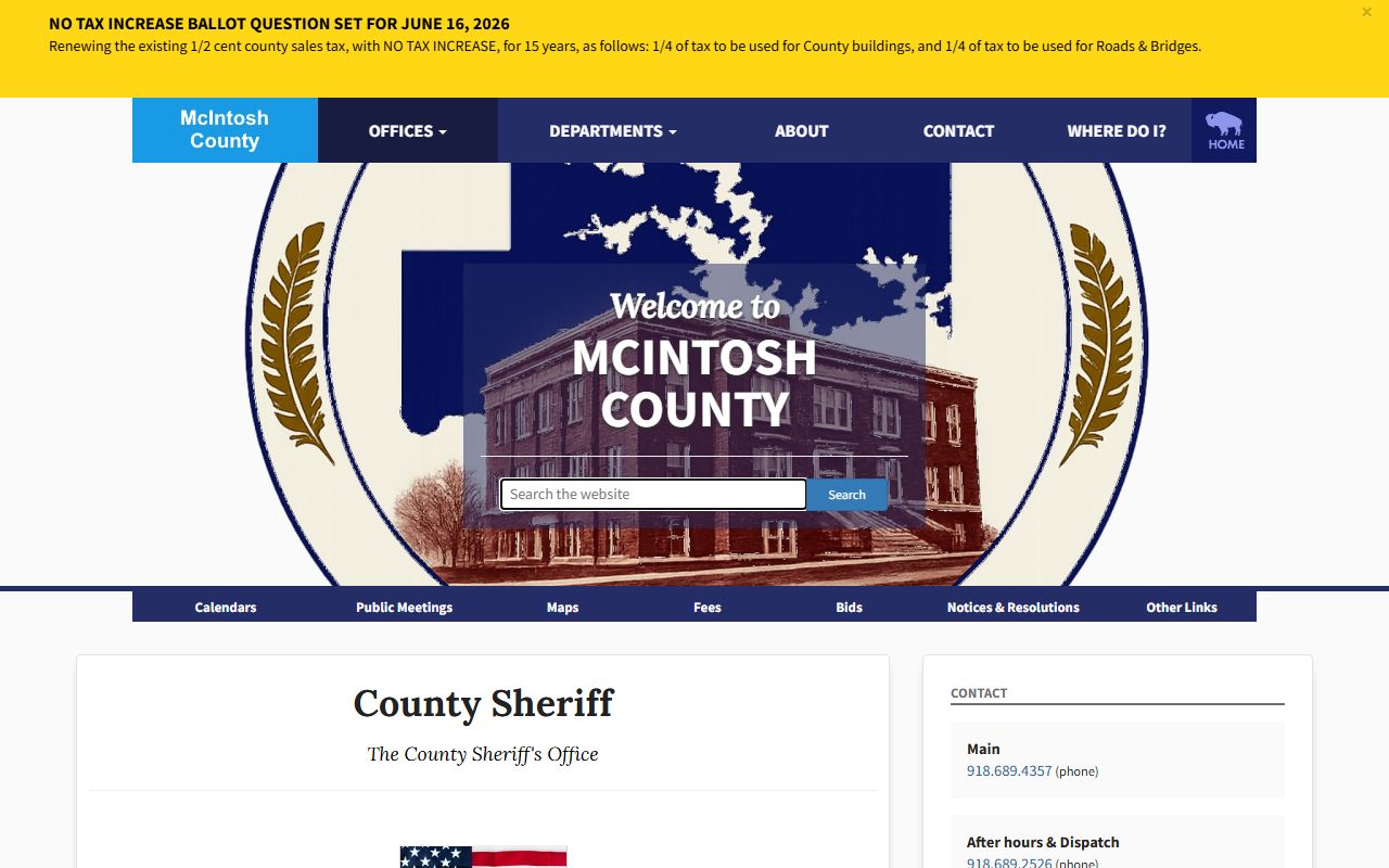 McIntosh County arrest records and the Sheriff's Office booking process