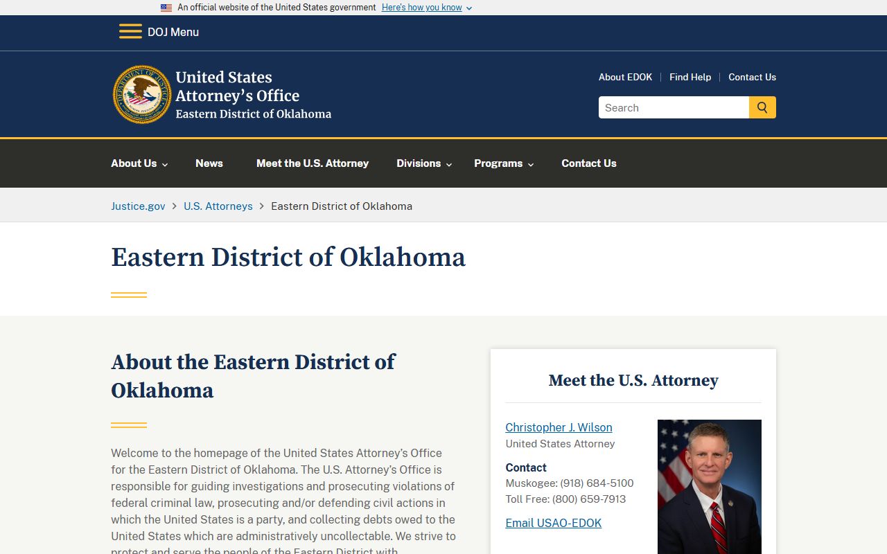McIntosh County criminal court records and Eastern District of Oklahoma federal prosecution