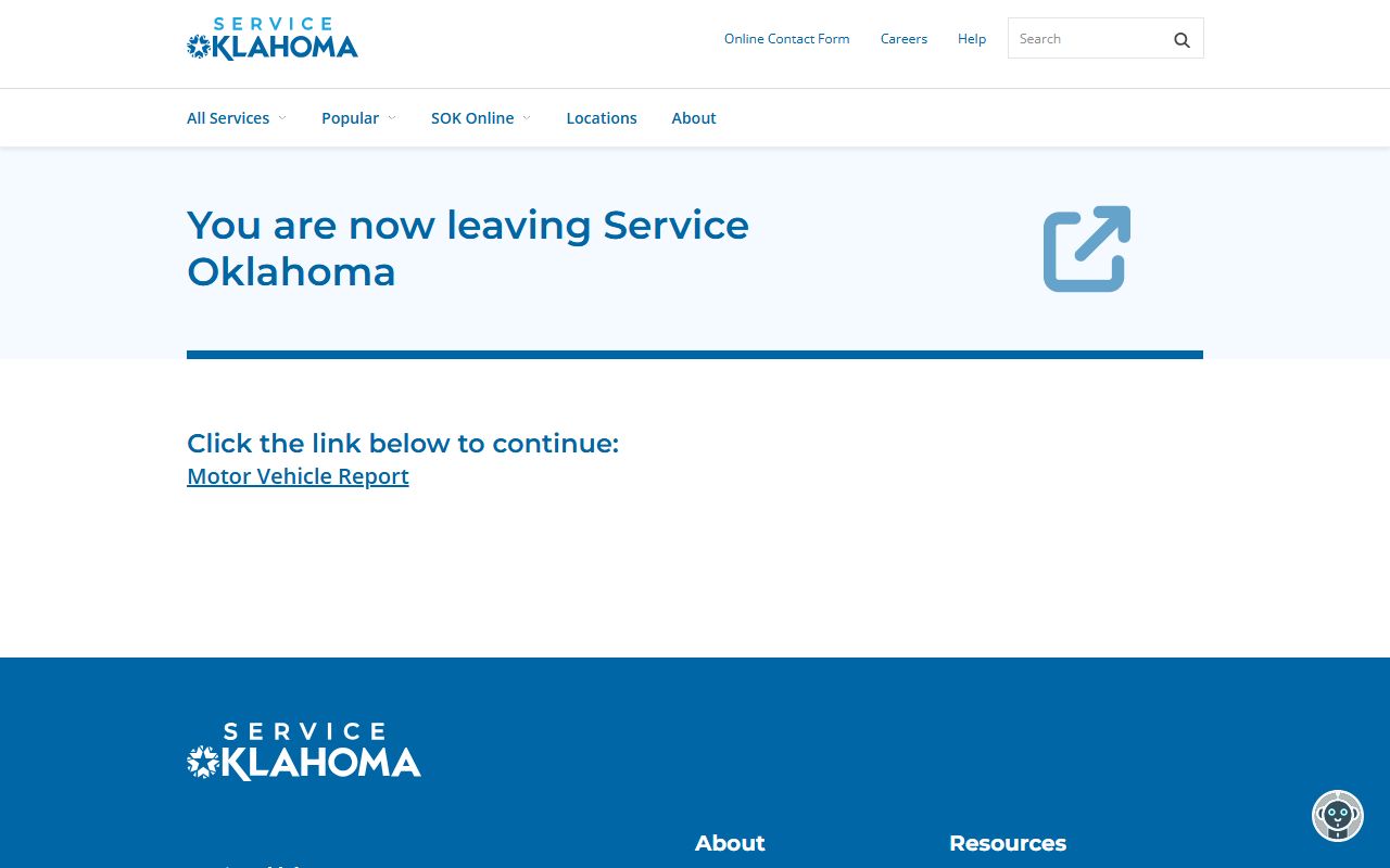 Service Oklahoma motor vehicle report page for McIntosh County traffic court records
